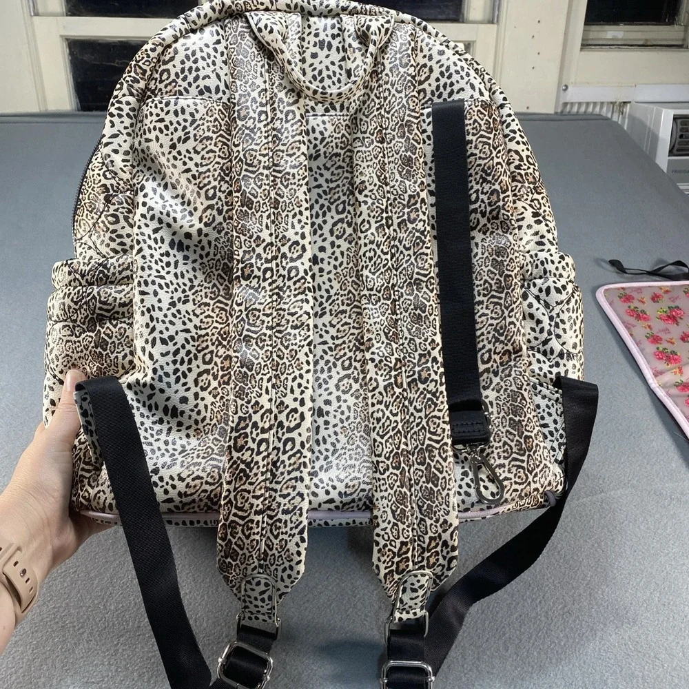 Betsey Johnson Diaper Bag Back Pack Changing Pad Leopard Print Cooler Pockets